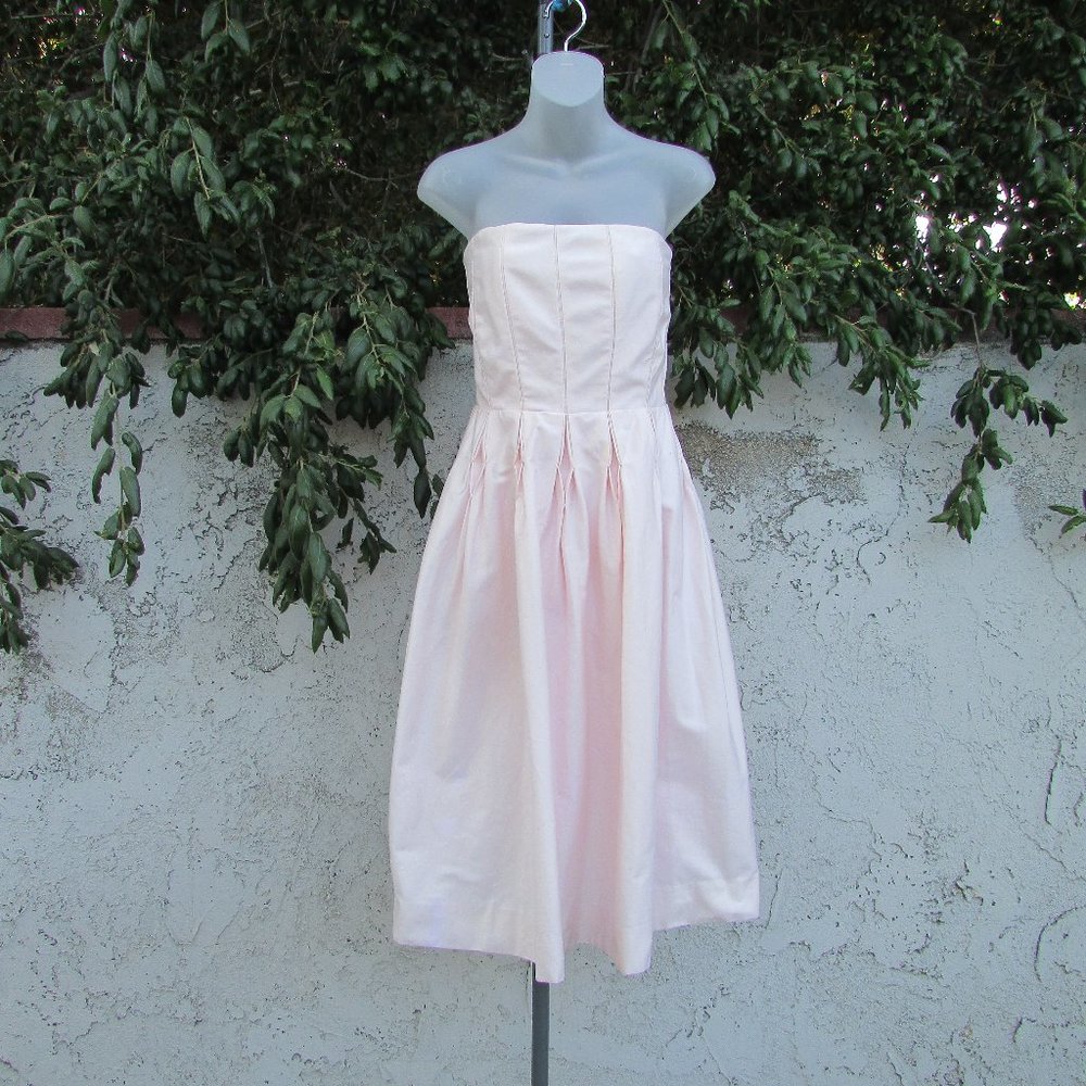 Calvin Klein pink stretch cotton strapless dress10